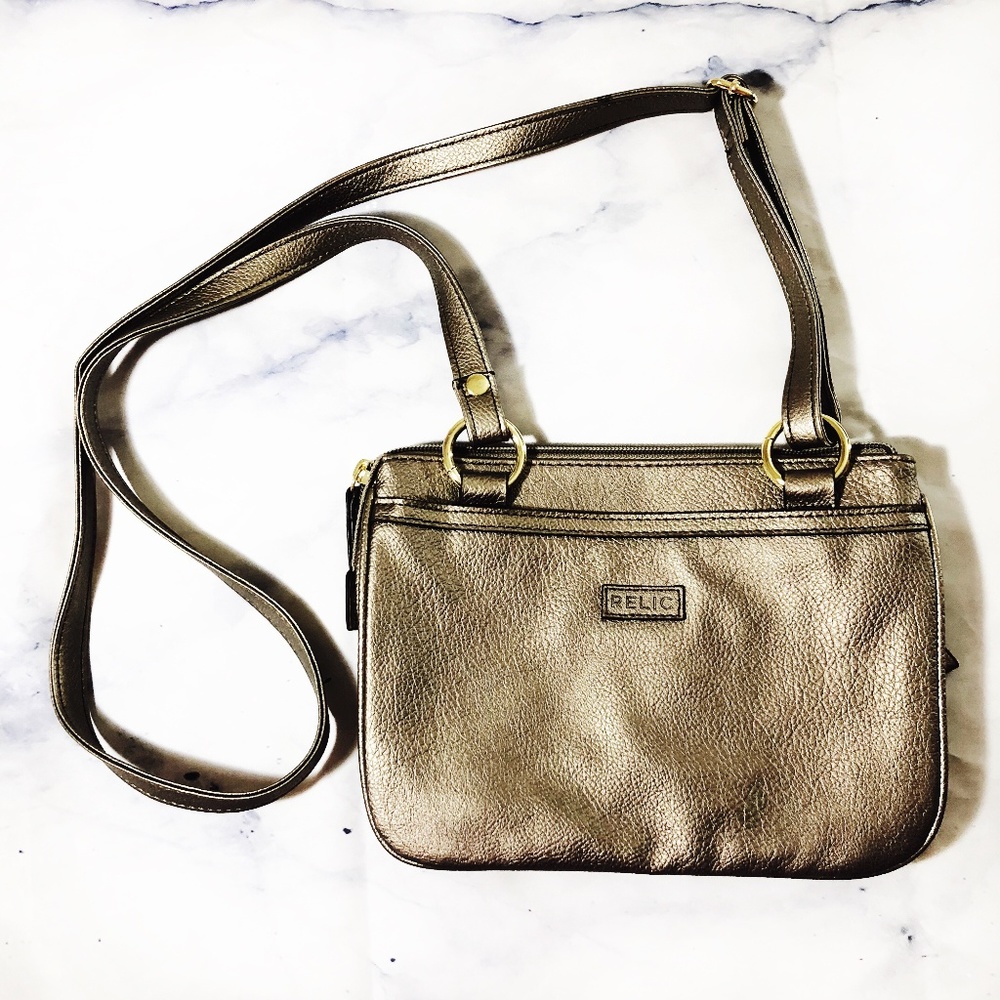 Relic by Fossil Metallic Bronze Crossbody Purse